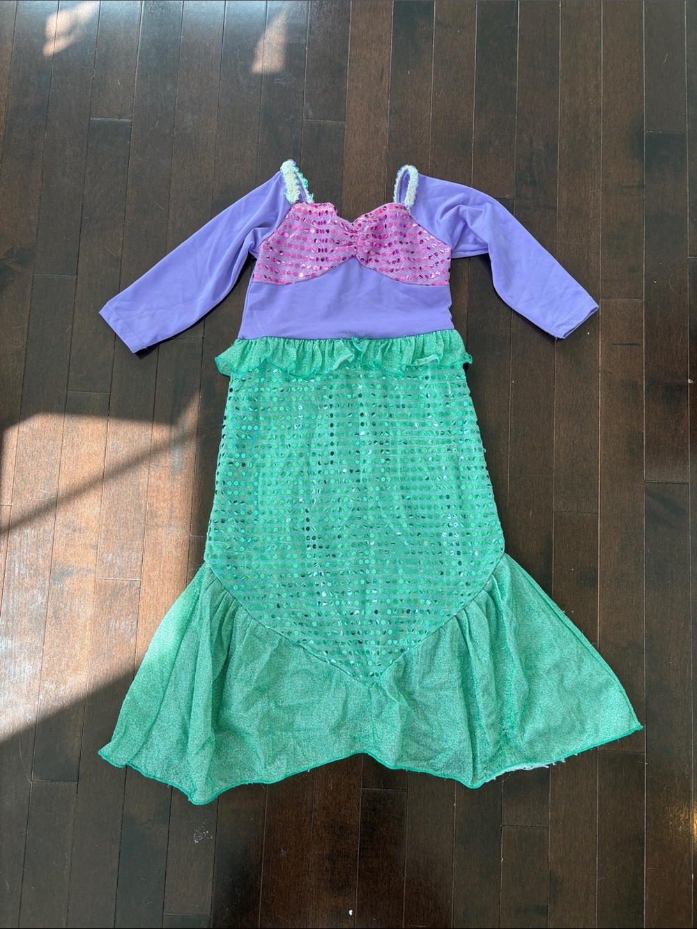 Purple and Green Mermaid Kids Costume Dress